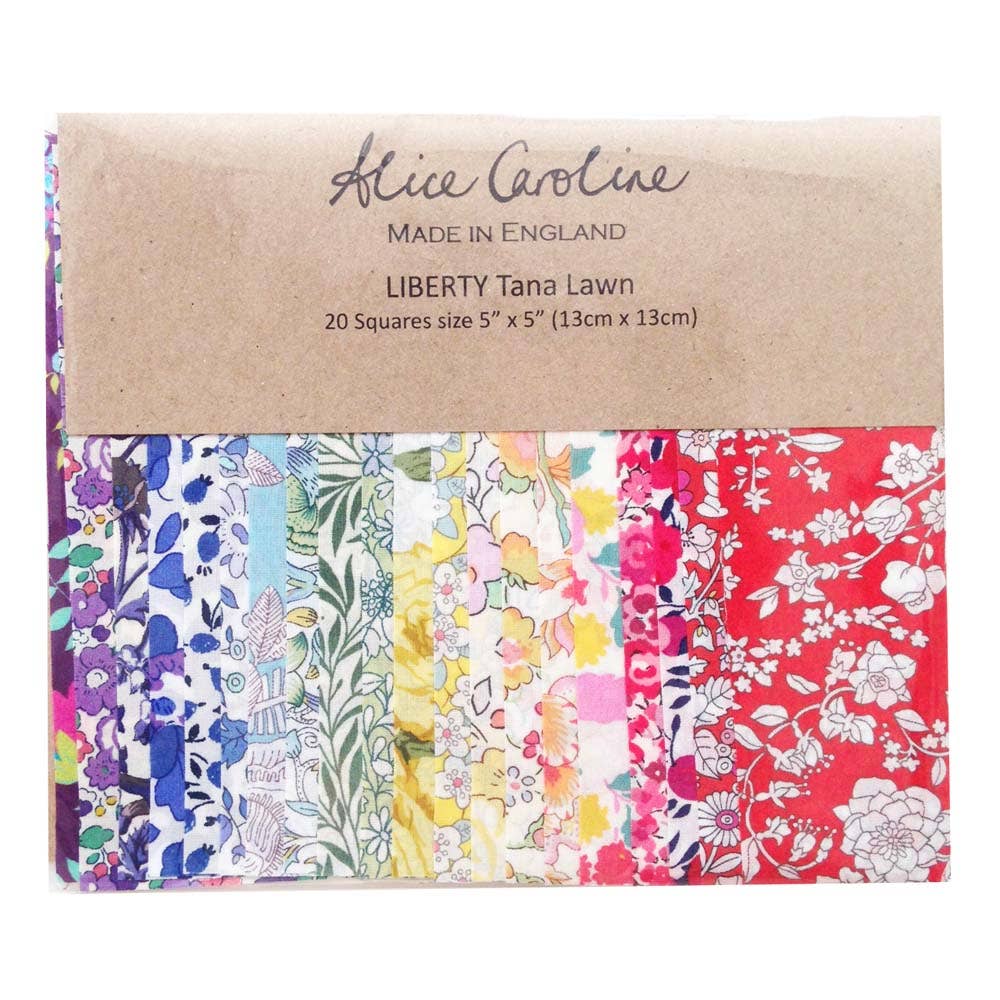 20 Pcs Liberty Tana Lawn Assorted 5″ Charm Squares - homesewn