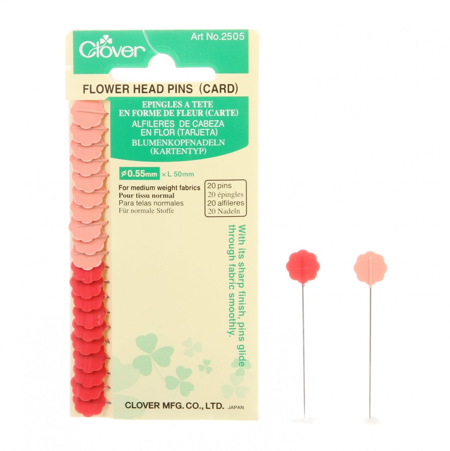 Flower Head Pins (Card/20pcs)