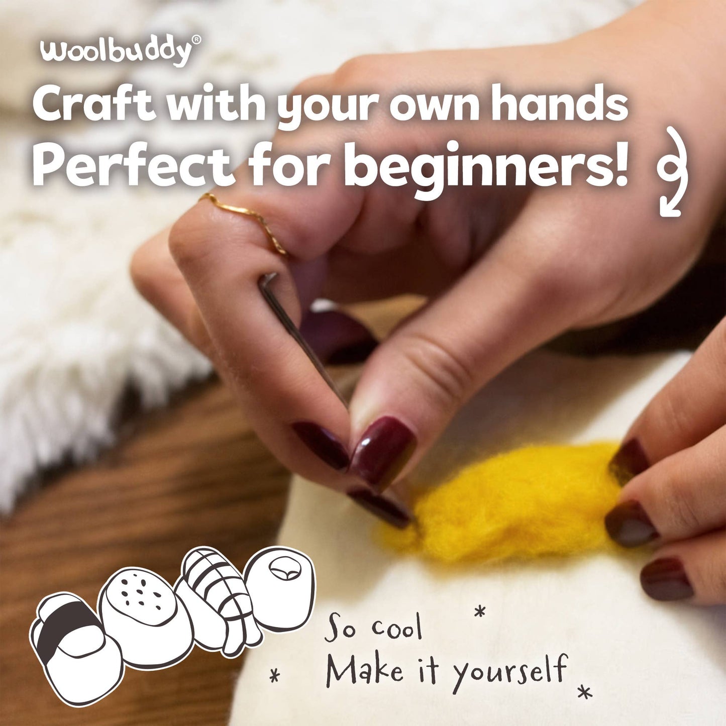 Beginner Sushi Needle Felting Kit – DIY Craft Gift