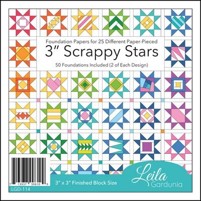 3" Scrappy Stars Foundation Paper - homesewn