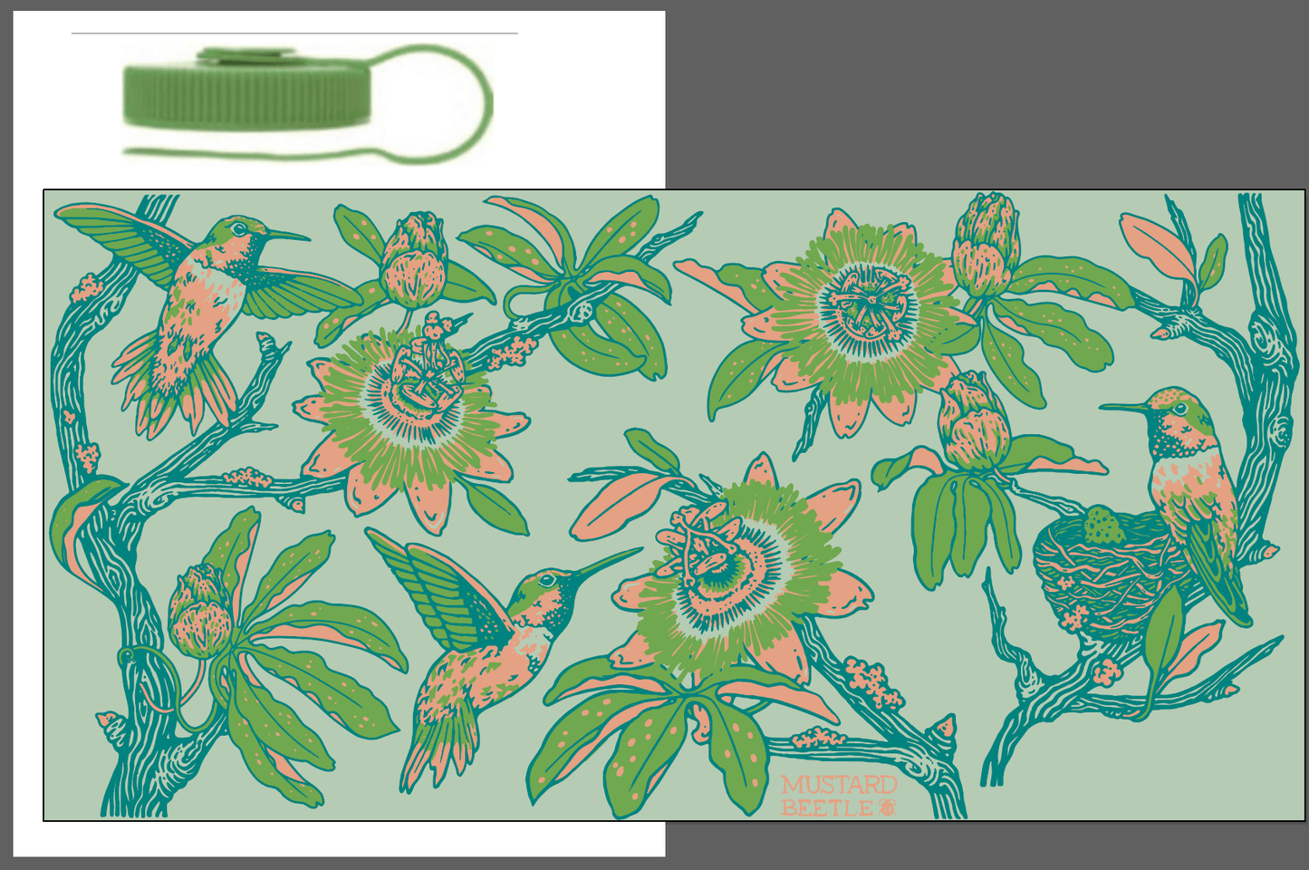 32oz Nalgene: Hummingbirds - homesewn