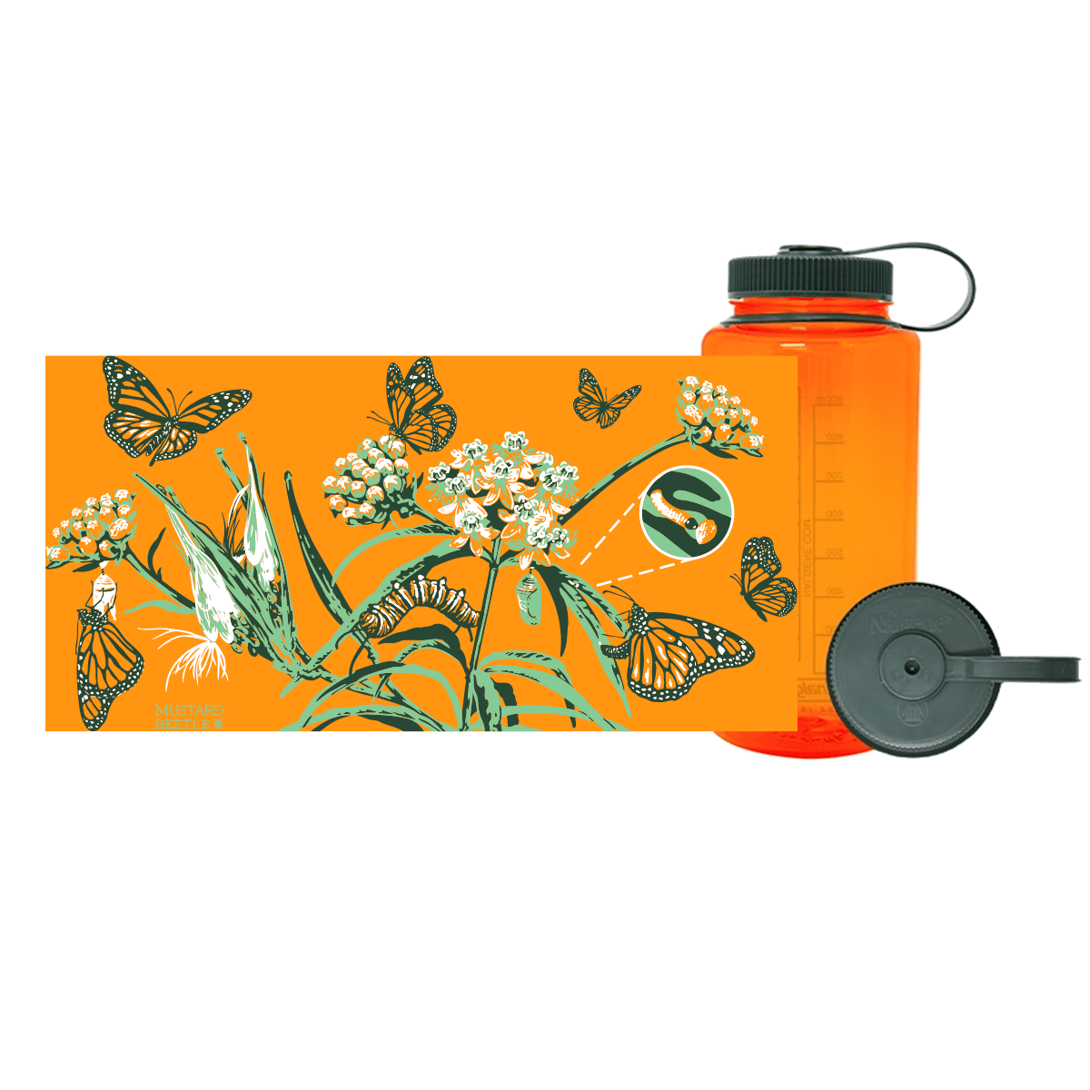 32oz Nalgene: Monarch - homesewn