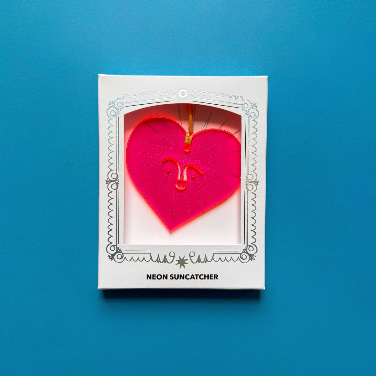 Pink Happy Heart acrylic suncatcher by Pier Six Press