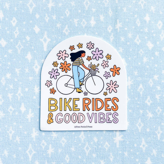 Bike Rides and Good Vibes Vinyl Decal Sticker