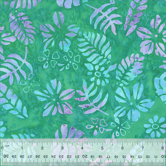 Tropical Leaves - Jade - Iris Beauty - Batik Fabric