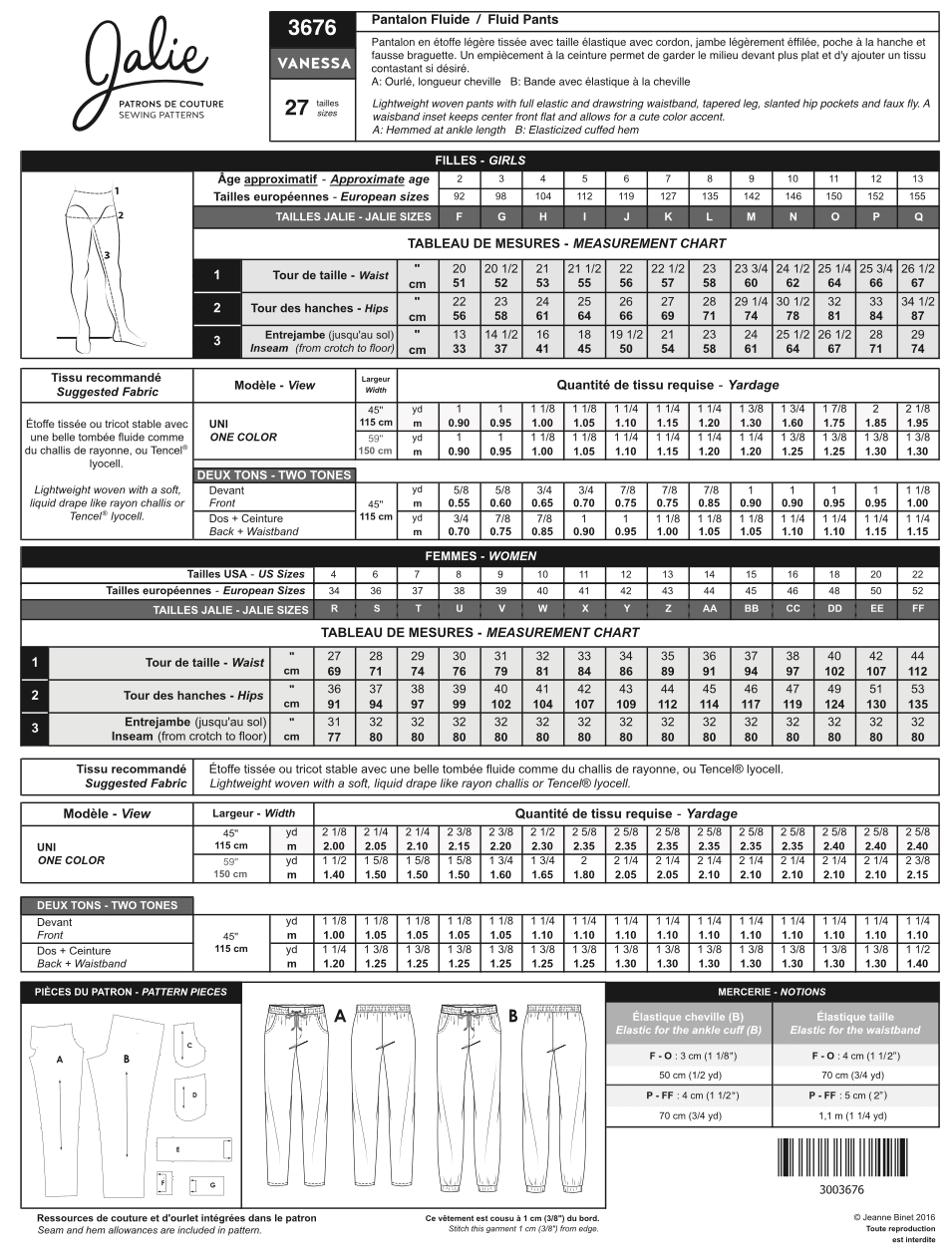 3676 // VANESSA Fluid Pants - PDF PATTERN - homesewn