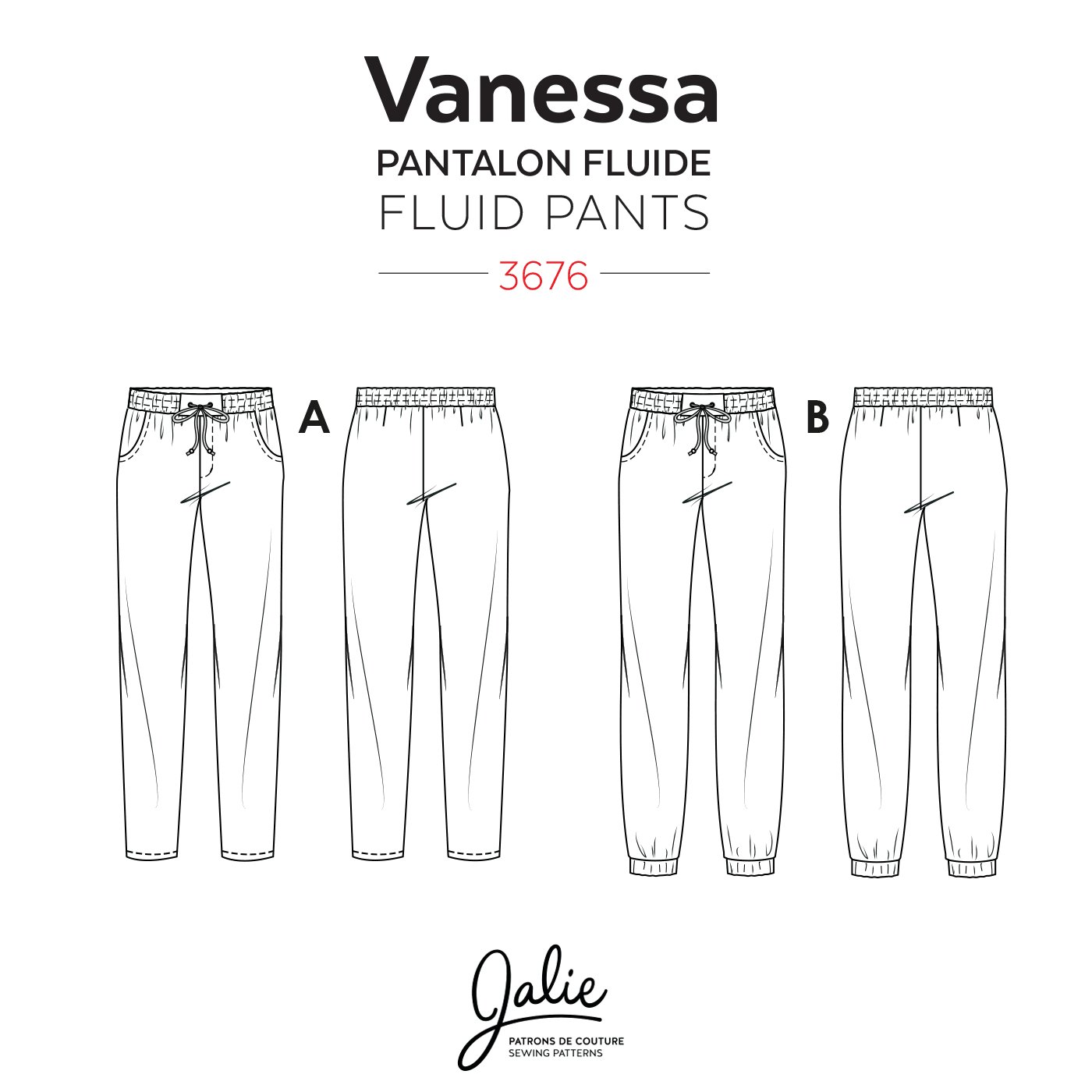 3676 // VANESSA Fluid Pants - PDF PATTERN - homesewn