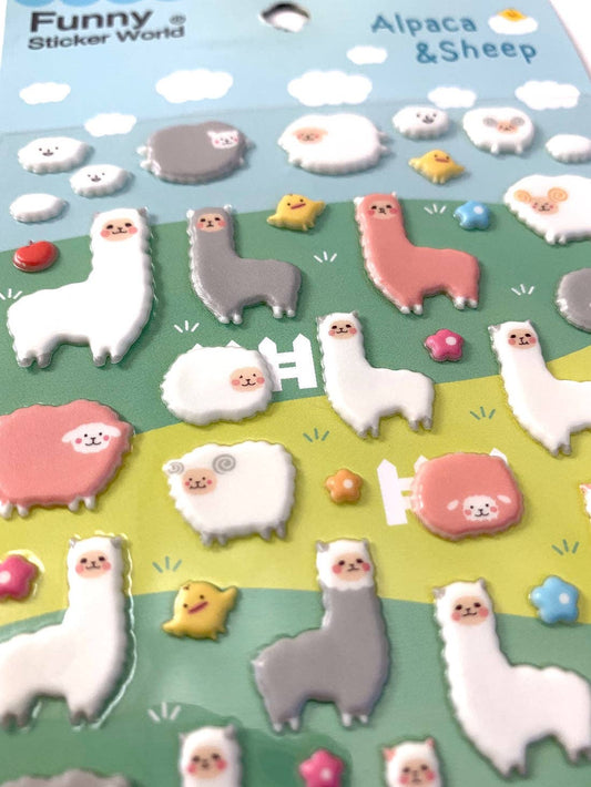 37143 Alpaca & Sheep Puffy Stickers - homesewn