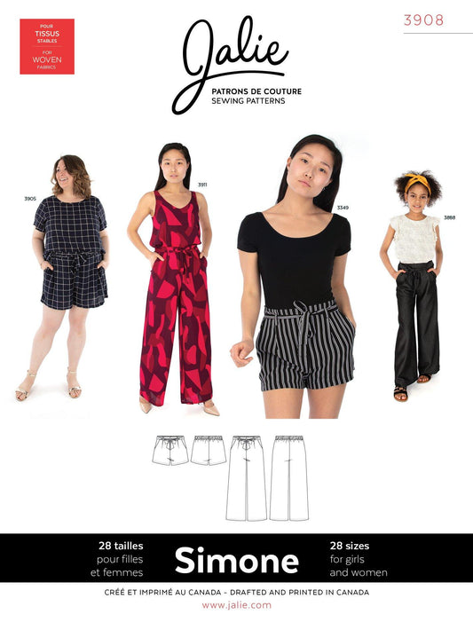 3908 // SIMONE Wide-Leg Shorts and Pants PDF DOWNLOAD - homesewn