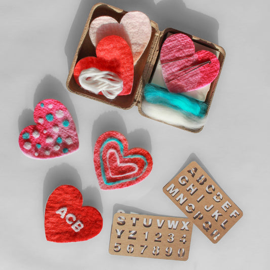 Mini Heart Felting Craft Kit by Sheep Creek Studio