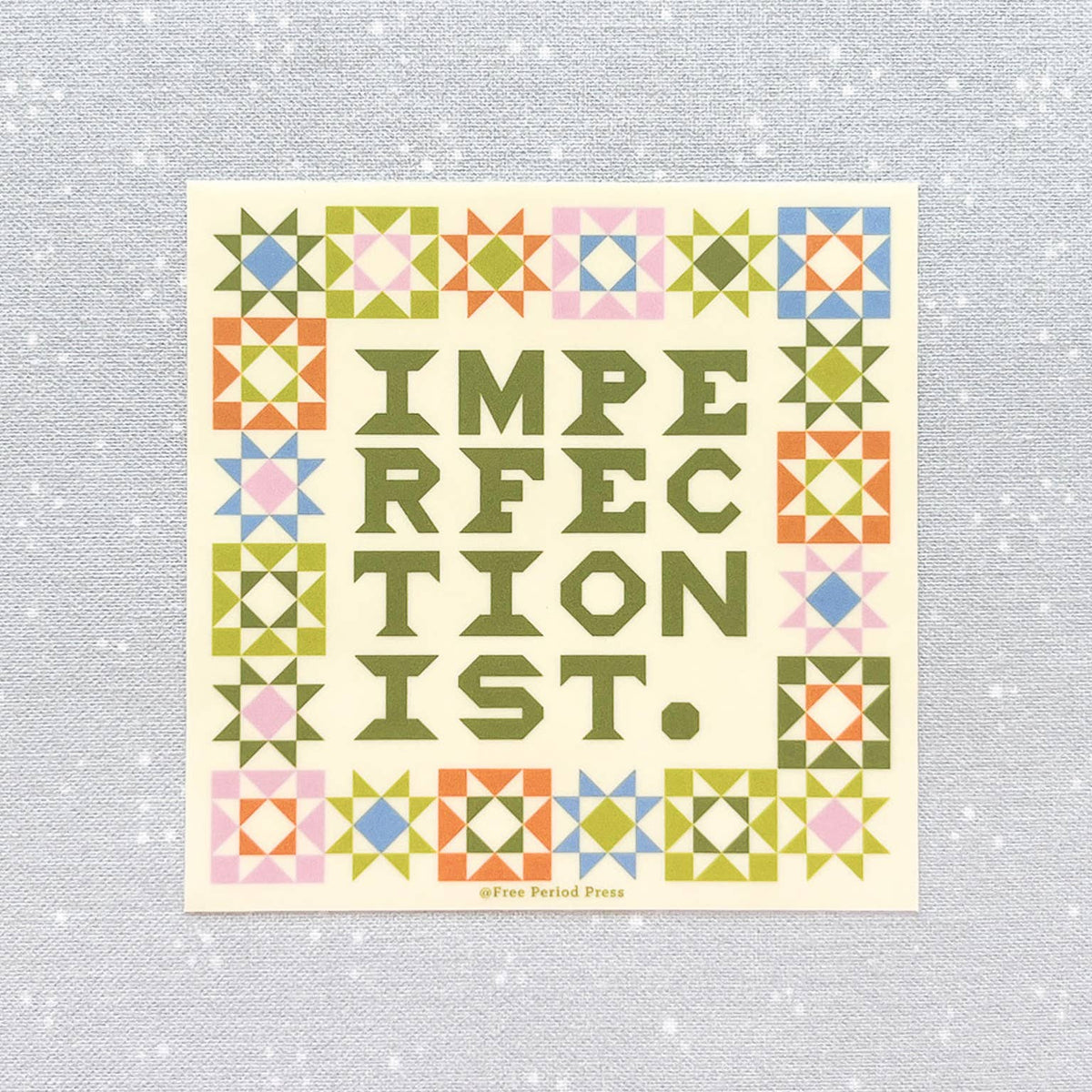 Imperfectionist Quilt Vinyl Decal Sticker