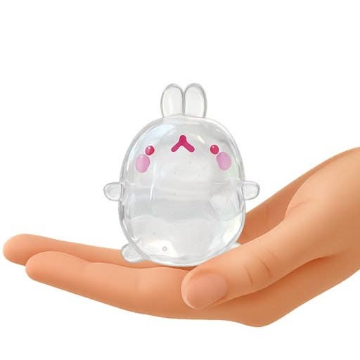 Molang Clear Mochi Squishy Figure Fidget- Stress Relief