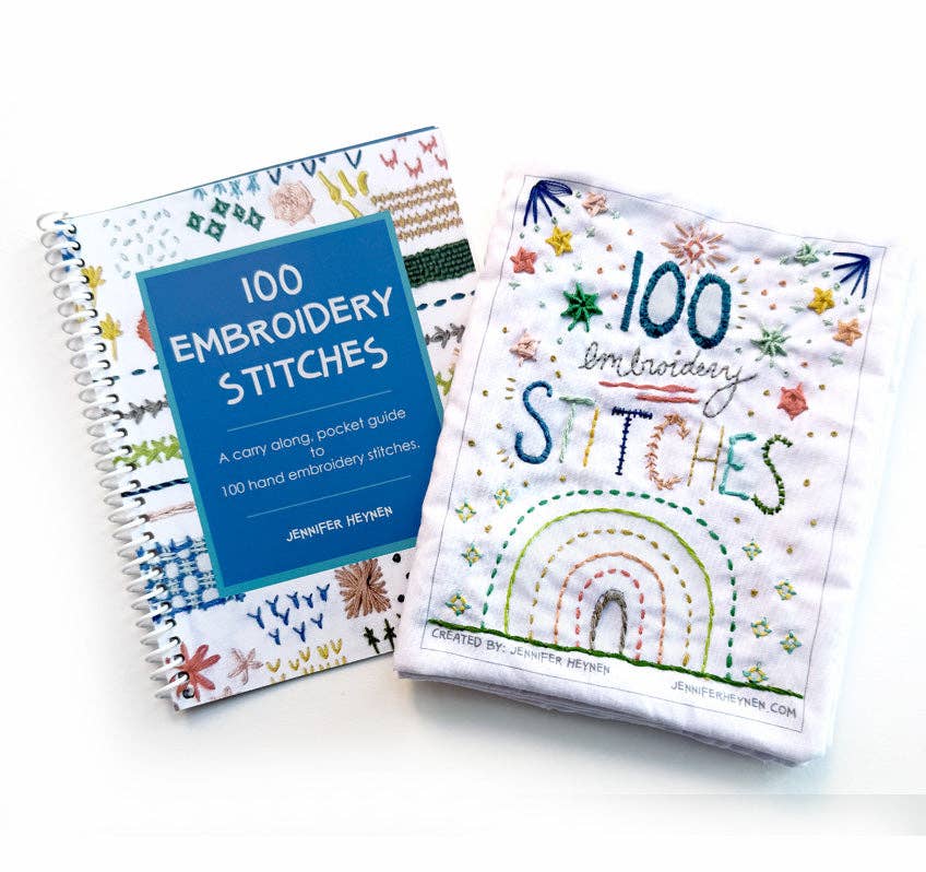 100 Stitches Embroidery Sampler Fabric Panel and Reference Book