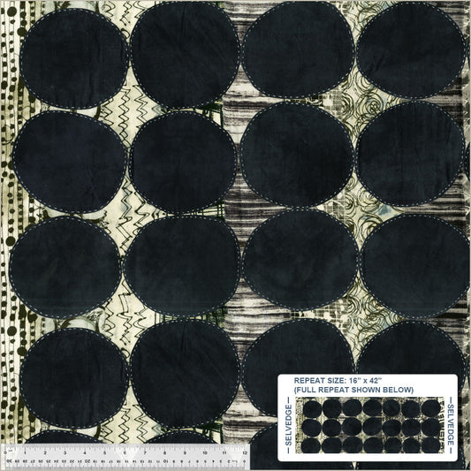 Curiosity Circle Black 51954D-1 by Marcia Derse for Windham Fabrics