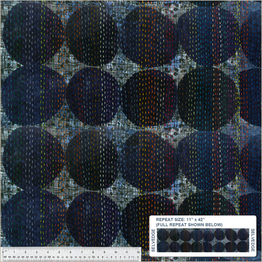 Curiosity Circle Blue 51955D-2 by Marcia Derse for Windham Fabrics