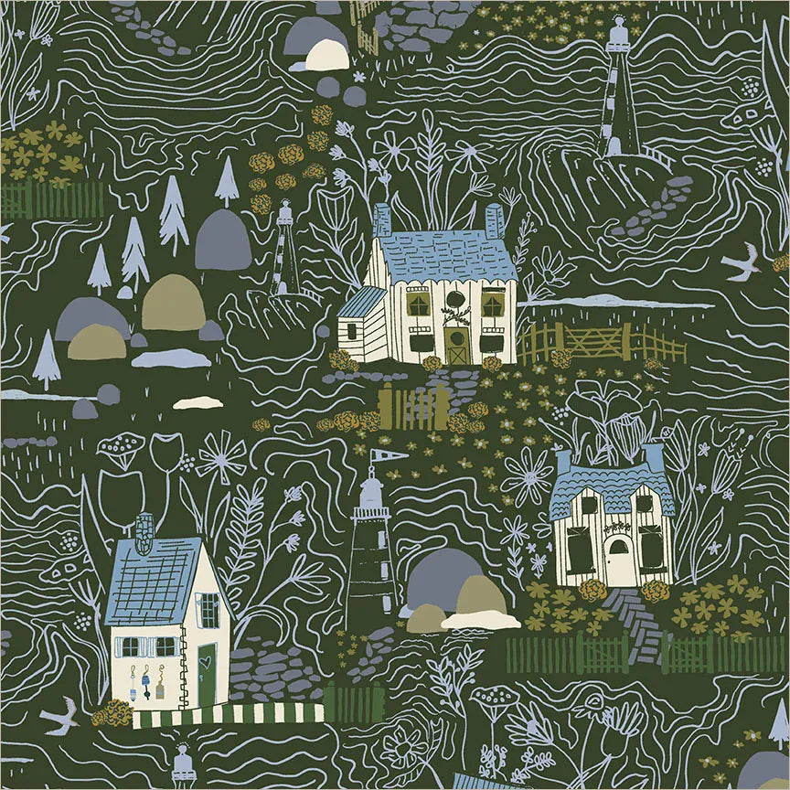 Rocky Coast Inverness Seaweed - Windham Fabrics quilting cotton
