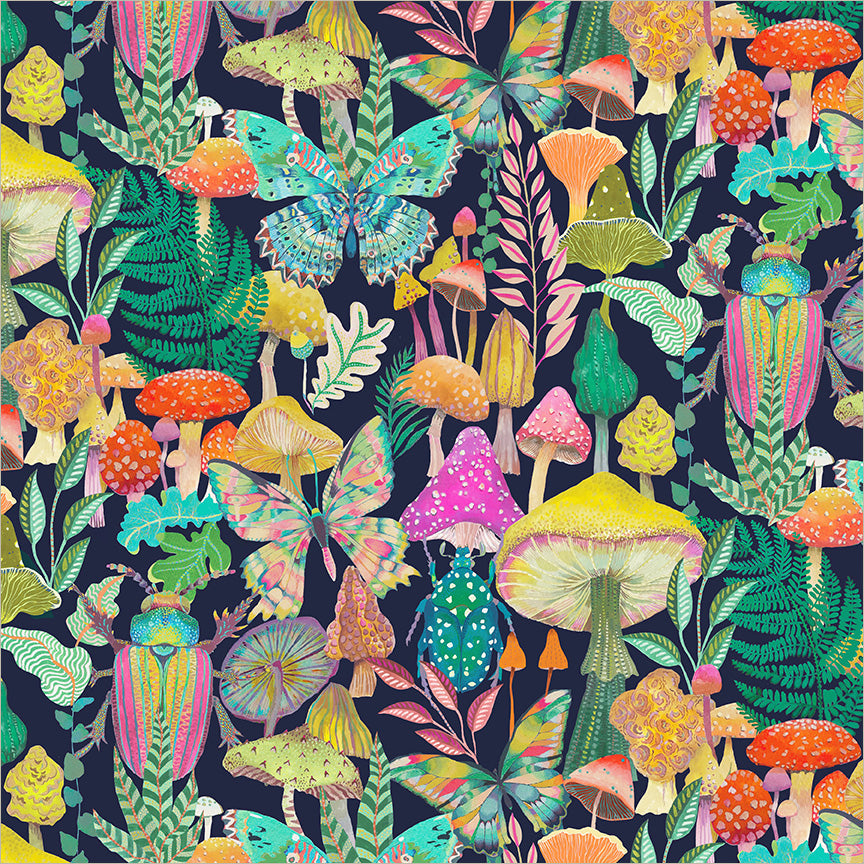 Canvas & Co. Sally Kelly 55541DC-1 Midnight Forest Magic Canvas - Windham Fabrics