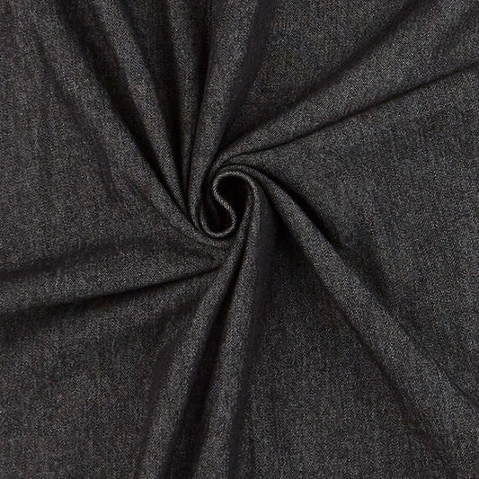 56" Wide Indigo Denim 5.6 oz - Black Washed - 100% Cotton - homesewn