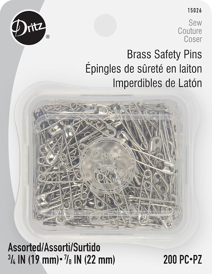 Safety Pins - Nickel Plated Brass Size 00-0 (200 ct)