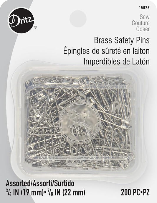 Safety Pins - Nickel Plated Brass Size 00-0 (200 ct)