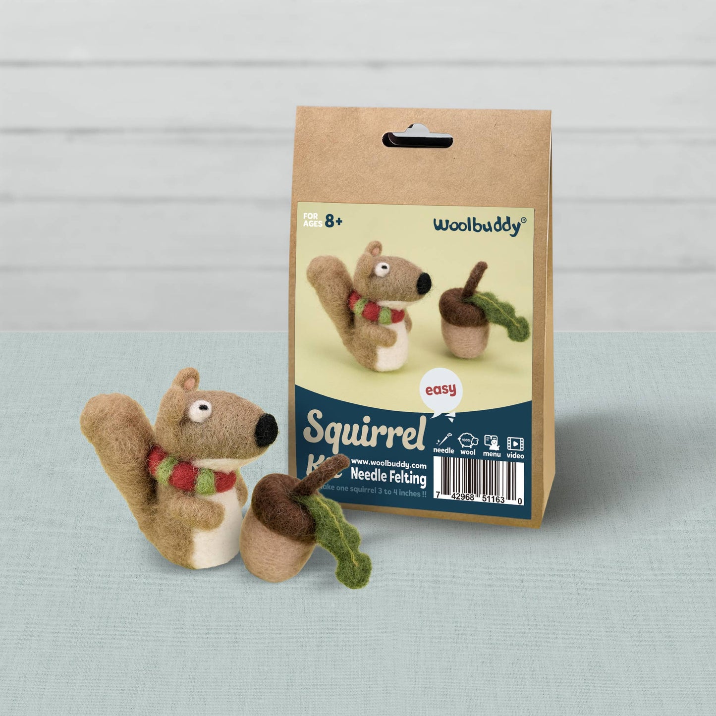 Beginner Squirrel Needle Felting Kit – DIY Craft Gift