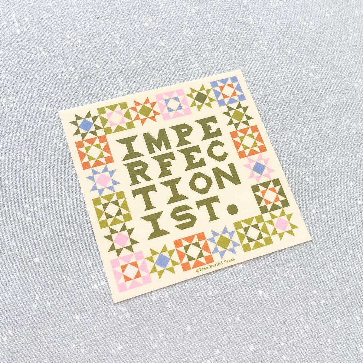 Imperfectionist Quilt Vinyl Decal Sticker