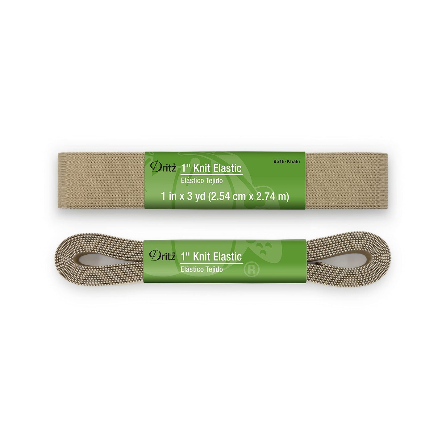 Knit Elastic Tape - 1in Khaki (3 yd)