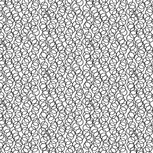 Circles Black on White - QUILTING COTTON/POPLIN