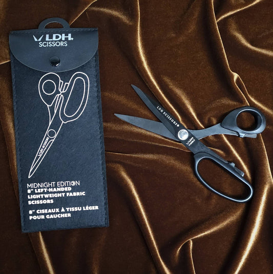 8" Midnight Edition Left-Handed Scissors - homesewn