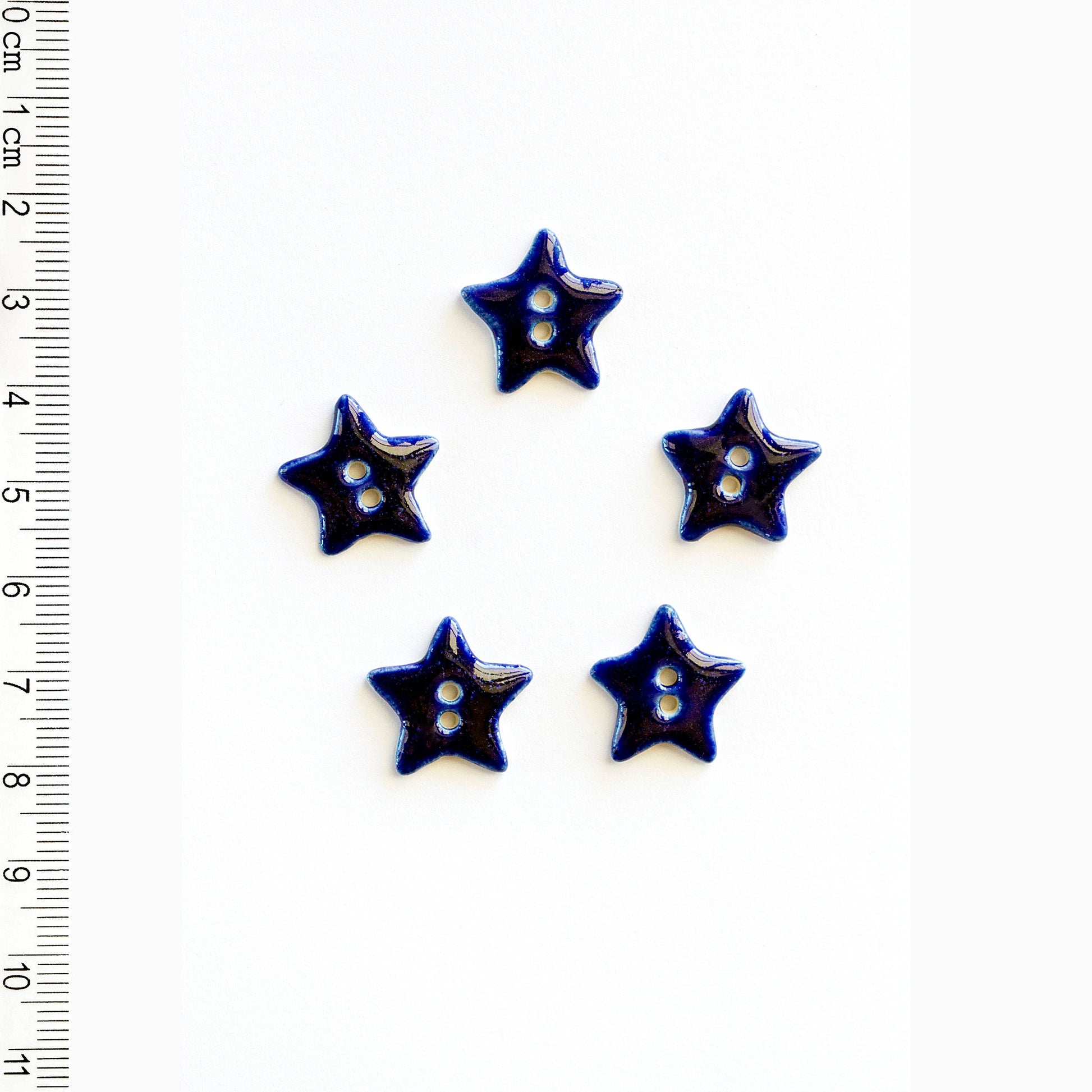 L234 Handmade Blue Star Sewing Buttons