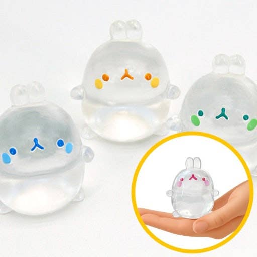 Molang Clear Mochi Squishy Figure Fidget- Stress Relief