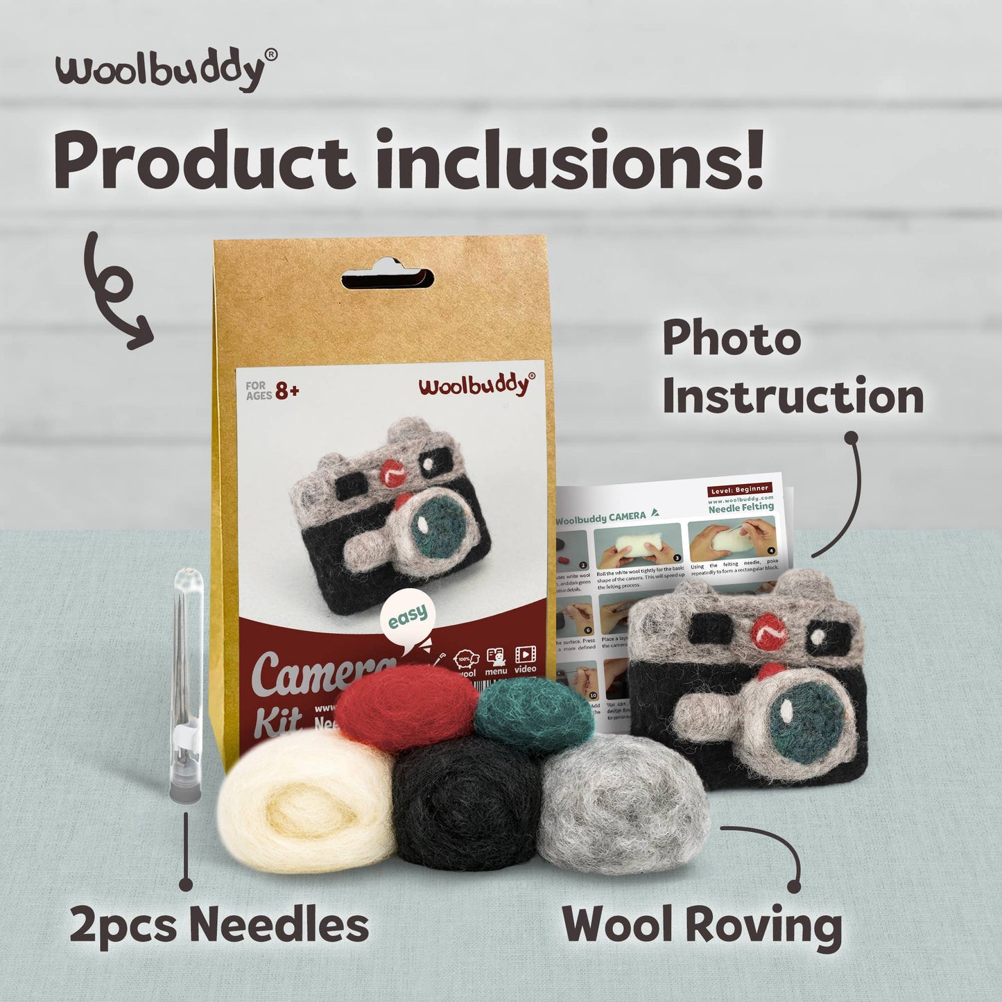 Beginner Camera Needle Felting Kit – DIY Craft Gift