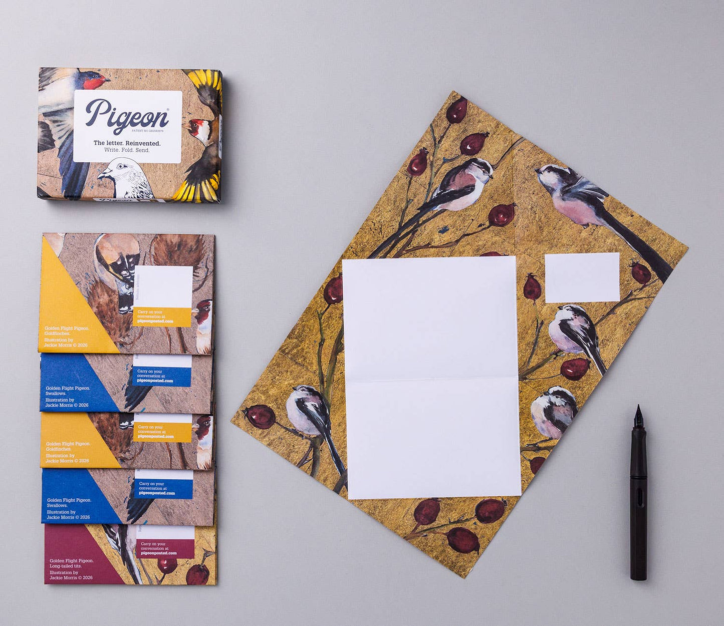 Golden Flight Pigeon, Folding Letter Set – pack of 6 (US)