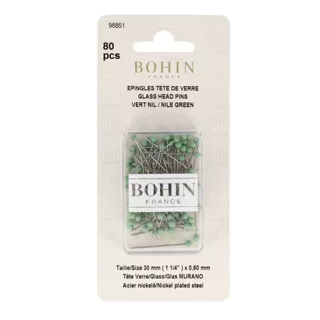 Glass Head Pins - 1 1/4", 80 count