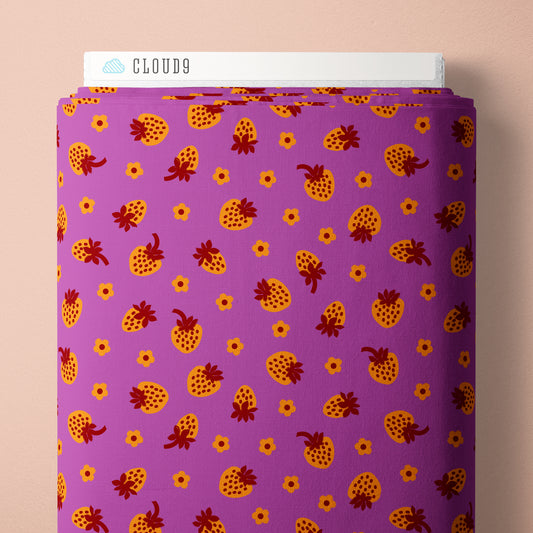 Strawberry Fraise Purple - A Tulip Story by Leah Duncan for Cloud9 Fabrics