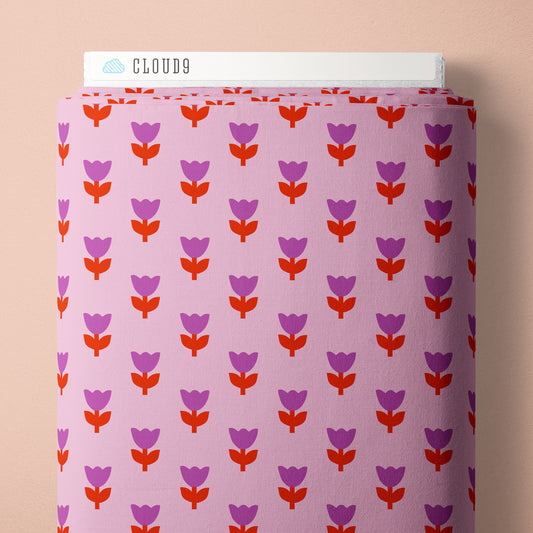 Tulip Tango Pink - A Tulip Story by Leah Duncan for Cloud9 Fabrics