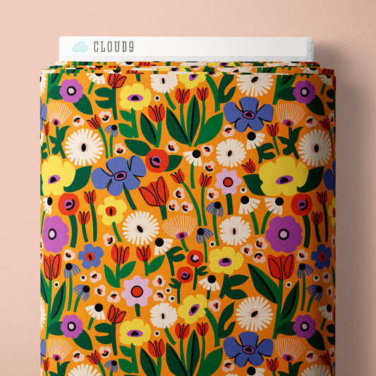 Jardin Gold - A Tulip Story by Leah Duncan for Cloud9 Fabrics
