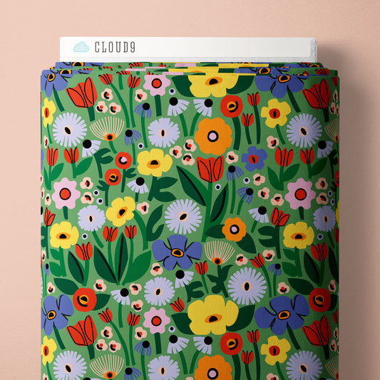 Jardin Green - A Tulip Story by Leah Duncan for Cloud9 Fabrics