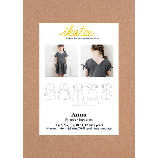 Anna Girl 3/12Y - Paper Sewing Pattern - Ikatee Patterns
