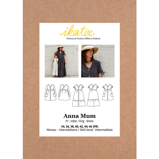 Anna Mum Dress - Woman 34-46 - Paper Sewing Pattern - Ikatee Patterns