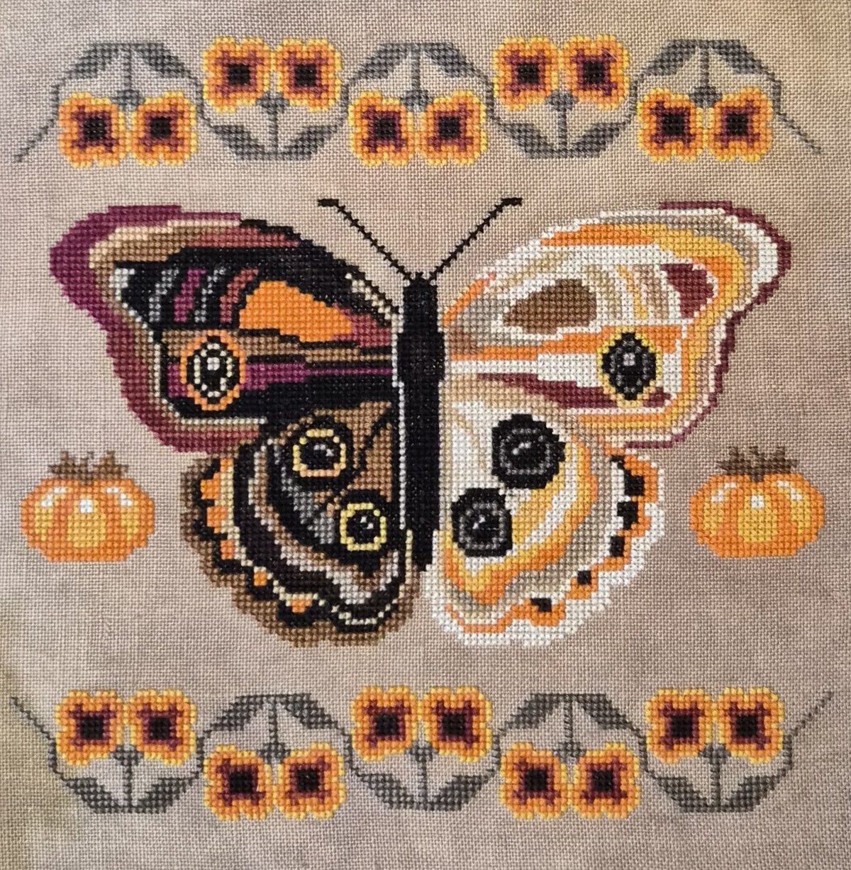 A Study in Persimmon cross stitch pattern by The Artsy Housewife