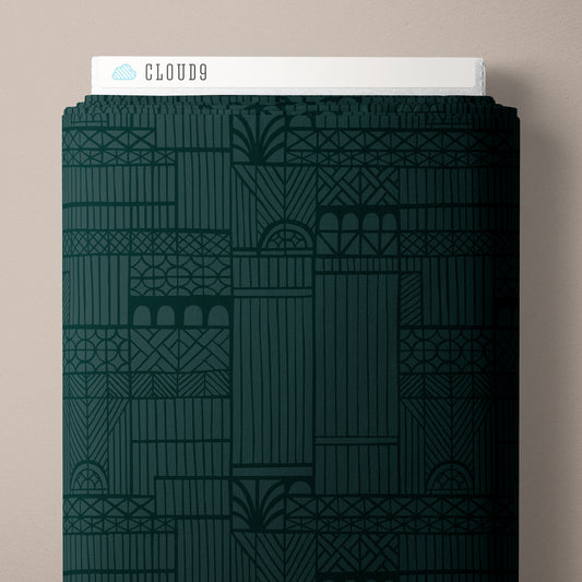 Tudor Dk Teal - Black Forest by Jayme Murray for Cloud9 Fabrics