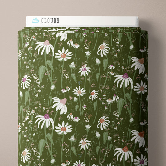 Wildflower Olive - Black Forest by Jayme Murray for Cloud9 Fabrics