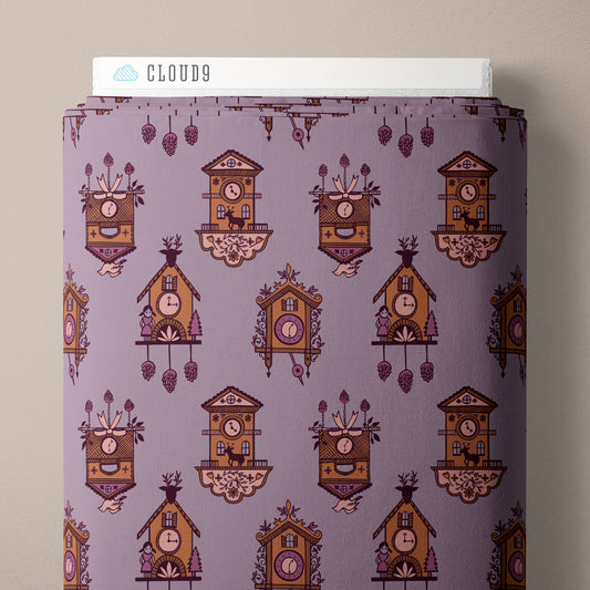 Cuckcoo Lt Purple - Black Forest by Jayme Murray for Cloud9 Fabrics