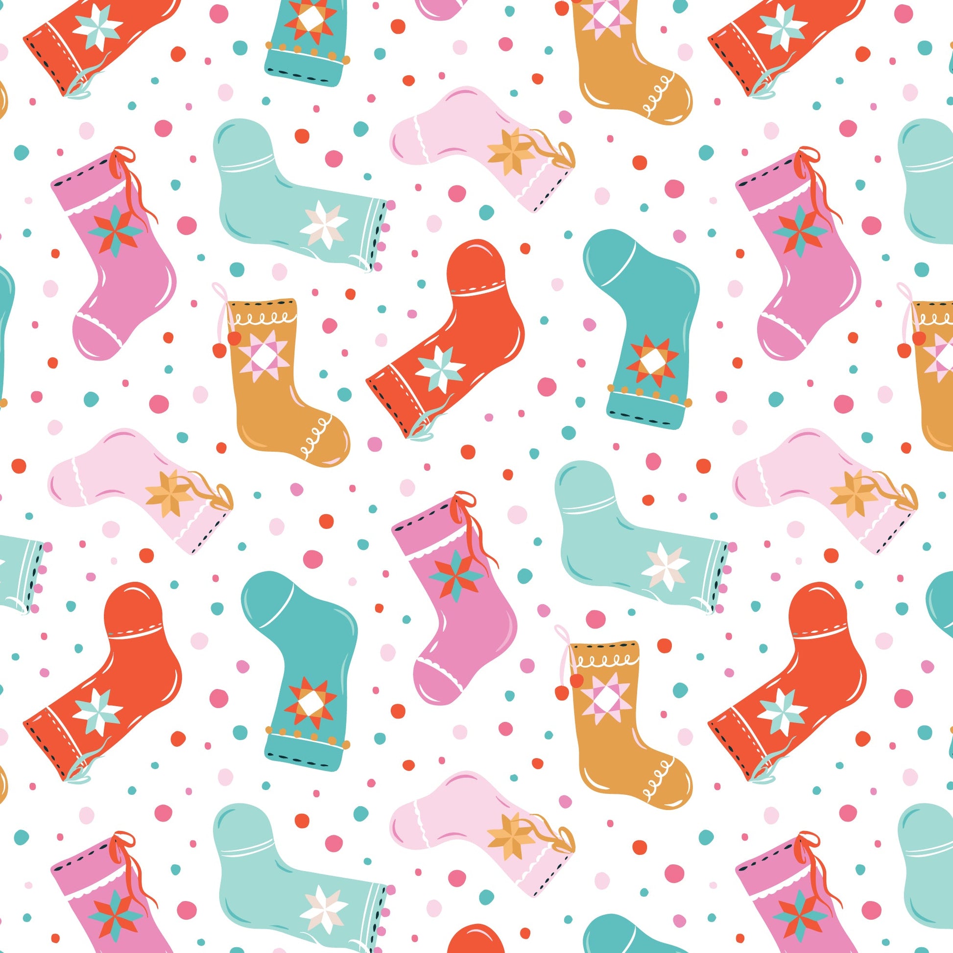 Stitched with Glee White - Jolly Tidings