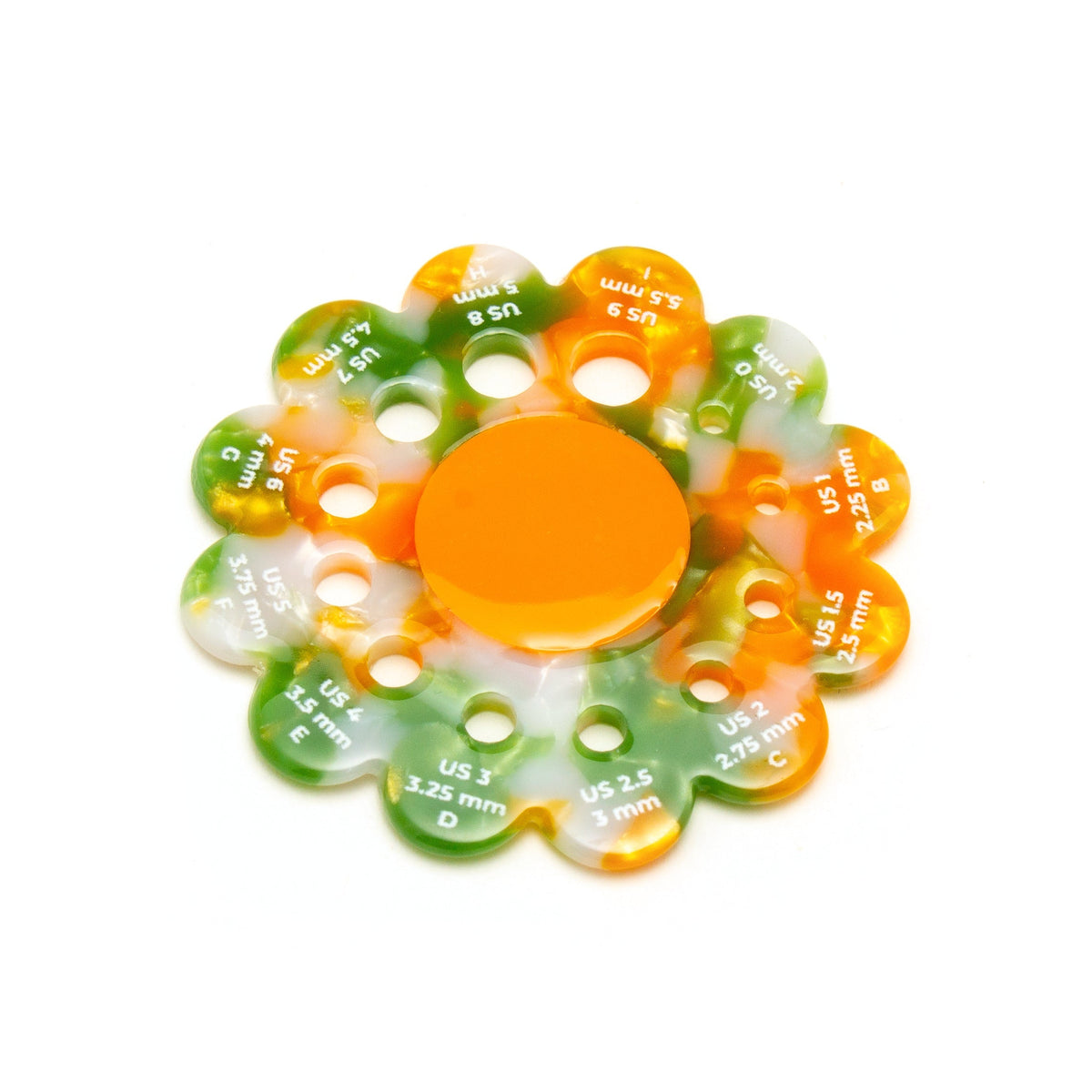 Flower Needle Gauge Green + Orange