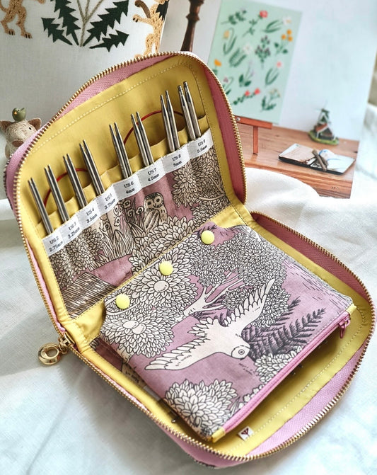 ChiaoGoo US 2-15 Interchangeable Needle Case - Lavender Owl Forest