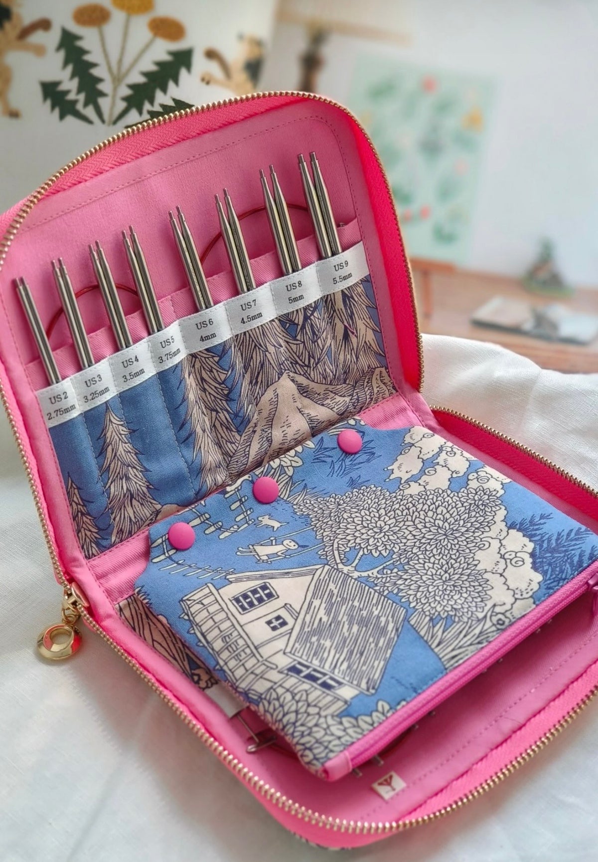 ChiaoGoo US 2-15 Interchangeable Needle Case - Blue Forest Cabin