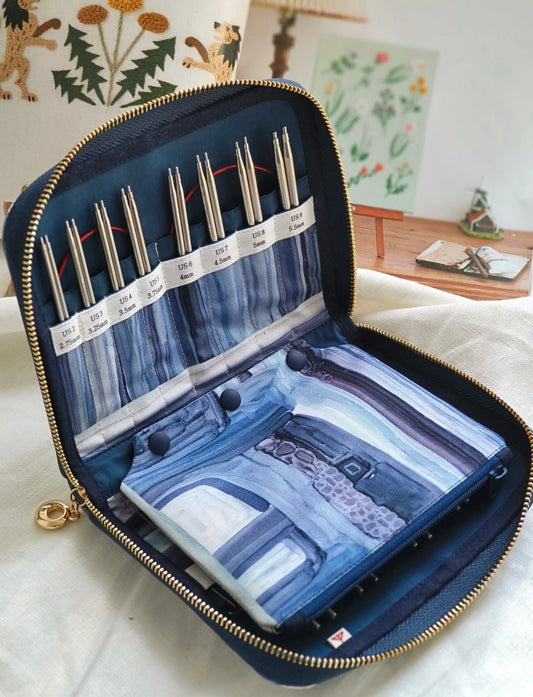 ChiaoGoo US 2-15 Interchangeable Needle Case - Indigo Watercolor