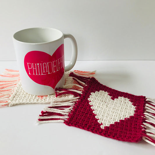 Crocheted Valentine’s Day Mug Rug Class